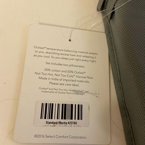 New Sleep number standard pillowcases mocha color set - Picture 3 of 3